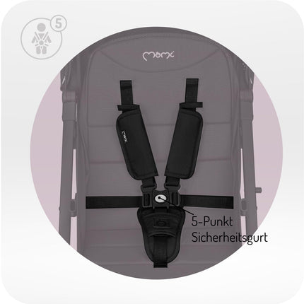 Kinderwagen MoMi ESTELLE ab 6 Monaten (bis 15 kg), klappbarer Kinderwagen mit 5-Punkt-SicherheitsgurtKinderwagen MoMi ESTELLE ab 6 Monaten (bis 15 kg), klappbarer Kinderwagen mit 5-Punkt-Sicherheitsgurt, Einkaufskorb mit Auflappfunktion , Teleskopzuggriff
