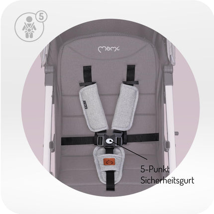 Kinderwagen MoMi ESTELLE ab 6 Monaten (bis 15 kg), klappbarer Kinderwagen mit 5-Punkt-SicherheitsgurtKinderwagen MoMi ESTELLE ab 6 Monaten (bis 15 kg), klappbarer Kinderwagen mit 5-Punkt-Sicherheitsgurt, Einkaufskorb mit Auflappfunktion , Teleskopzuggriff