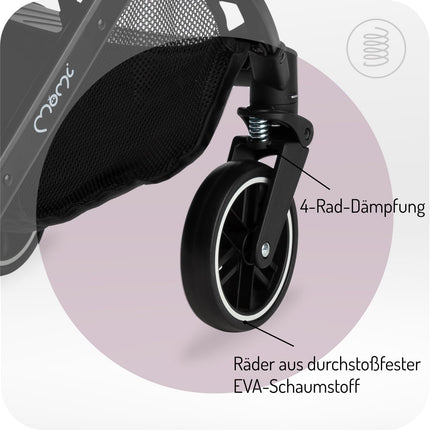 Kinderwagen MoMi ESTELLE ab 6 Monaten (bis 15 kg), klappbarer Kinderwagen mit 5-Punkt-SicherheitsgurtKinderwagen MoMi ESTELLE ab 6 Monaten (bis 15 kg), klappbarer Kinderwagen mit 5-Punkt-Sicherheitsgurt, Einkaufskorb mit Auflappfunktion , Teleskopzuggriff