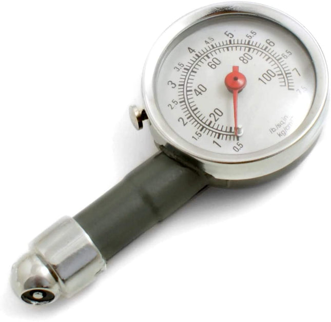 System-S Reifendruckmesser Universal Luftdruckprüfer, Drehskalenmanometer, Autoreifen