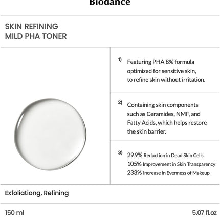 Biodance Skin Refining Mild PHA Toner 150ml