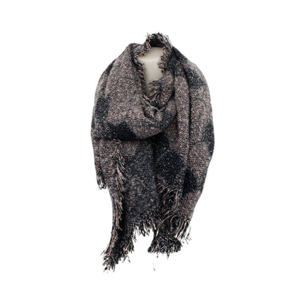 Winter Damen Schal » Winterschal High Volume » Damenschal Lurex » Fransenschal mit Drachenhaut Optik