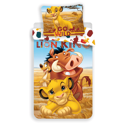 König der Löwen Bettwäsche - weiche Baumwolle 140x200 cm Kissen und Decke Lion King