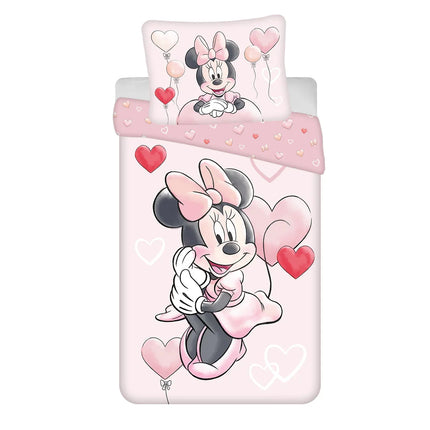 Minnie Maus rosa Bettwäsche - weiche Baumwolle 140x200 cm Kissen und Decke