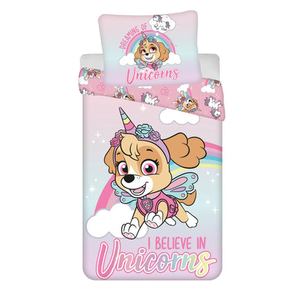 Paw Patrol Einhorn Bettwäsche - weiche Baumwolle 140x200 cm Kissen und Decke