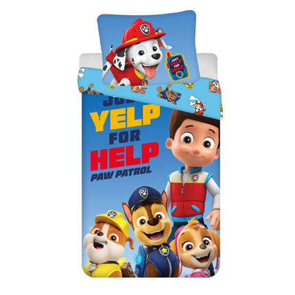 Paw Patrol Bettwäsche - weiche Baumwolle blau 140x200 cm Kissen und Decke