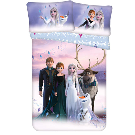 Frozen Kinder-Bettwäsche 100 x 135 cm - weiche Baumwolle Elsa Sven Olaf
