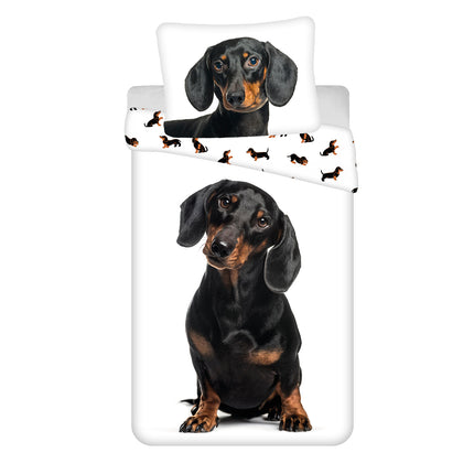 Dachshund Bettwäsche Hund - 140x200 cm weiche Baumwolle Kissen und Decke Dachs