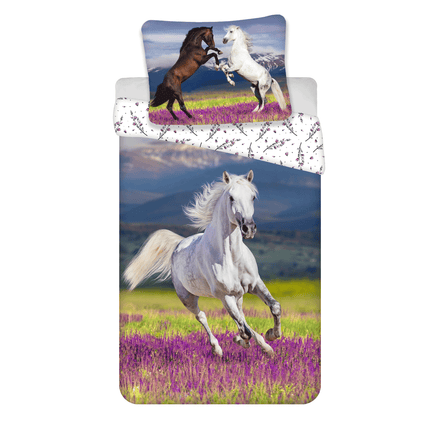 Pferde Bettwäsche Pony - 140x200 cm weiche Baumwolle Kissen und Decke