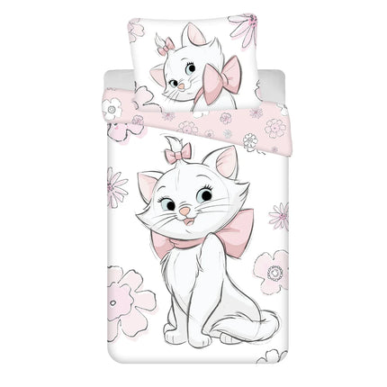 Aristocats Marie Cat Bettwäsche - 140x200 cm weiche Baumwolle Kissen und Decke