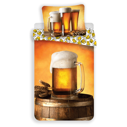 Bier Bettwäsche - 140x200 cm weiche Baumwolle Kissen und Decke