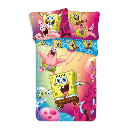 Spongebob Patrick Bettwäsche - 140x200 cm Baumwolle Kissen und Decke