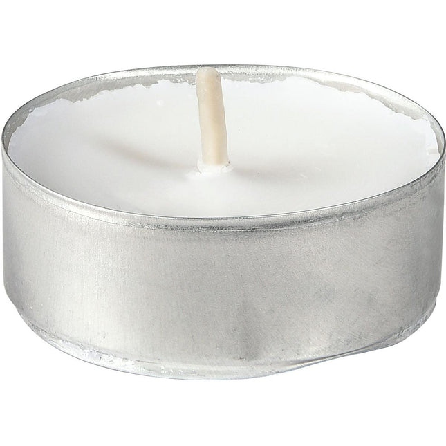 Rechaud-Kerzen Ø38mm, weiße Kerzen für Festlichkeiten und Buffets | Packung (50 Stück)