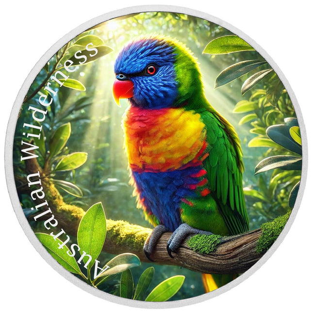 2026 Australia 1oz 9999 Silver Australian Wilderness Rainbow Lorikeet Colourized