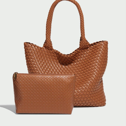 Braided Tote Bag In Tan