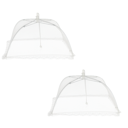 Speisehaube Abdeckhaube Fliegenhaube weiß 2er Set 30x30 cm Zusammenfaltbar