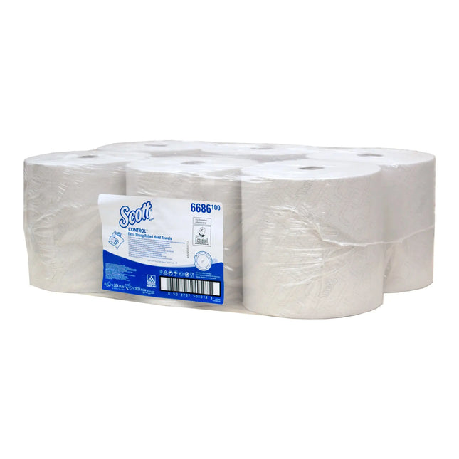 Scott® EXTRA STRONG Handtücher - Rolle / Weiß - 6 Rolls  x 1 Sheet | Karton (6 Rollen)