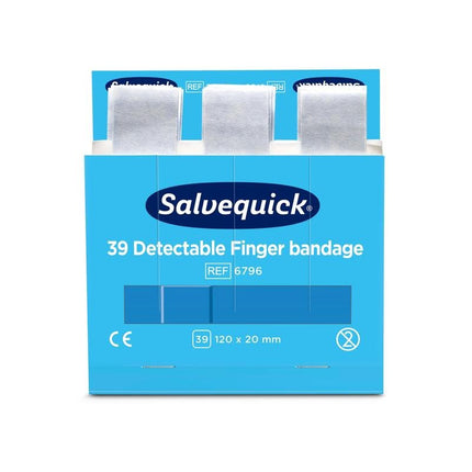 Blaue detektierbare fingerbandage, 120 x 20 mm, 39 st/mine | Packung (6 Stück)