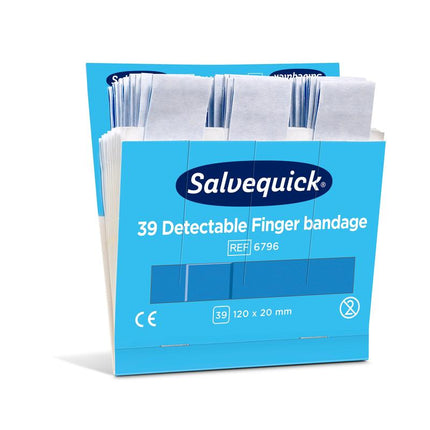 Blaue detektierbare fingerbandage, 120 x 20 mm, 39 st/mine | Packung (6 Stück)