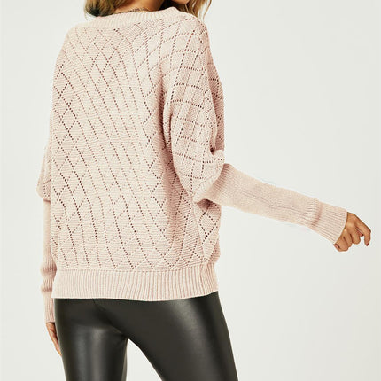 Pointelle Striped Sheer Jumper In Beige