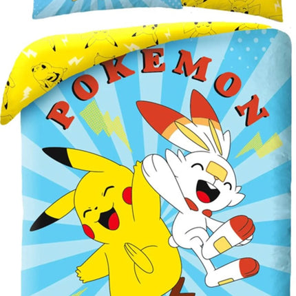 Pokemon Bettwäsche Pikachu Hopplo - weiche Baumwolle - 140 x 200 cm