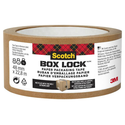 Scotch® Box Lock™ Papier-Verpackungsband, 48 mm x 22,8 m, 1 Rolle/Packung | Packung (1 Rolle)