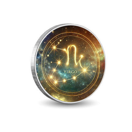 Zodiac Signs Circle - Virgo 1oz Silver Coloured Coin