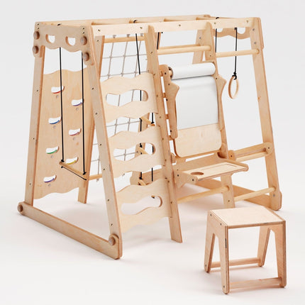 6in1 Indoor - Spielplatz aus Holz für Kinder – Schaukel, Rutsche, Seil und Treppe (Spielplatz) kaufen bei Linkreich – Jetzt entdecken!