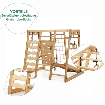 6in1 Indoor - Spielplatz aus Holz für Kinder – Schaukel, Rutsche, Seil und Treppe (Spielplatz) kaufen bei Linkreich – Jetzt entdecken!