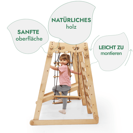 6in1 Indoor - Spielplatz aus Holz für Kinder – Schaukel, Rutsche, Seil und Treppe (Spielplatz) kaufen bei Linkreich – Jetzt entdecken!