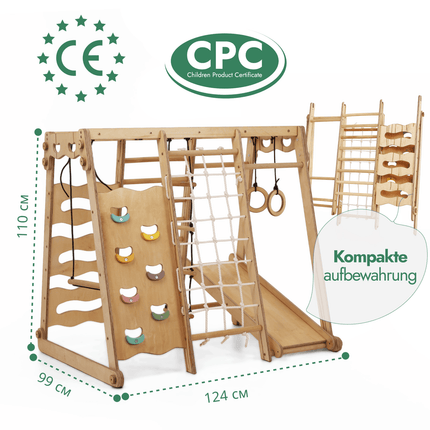6in1 Indoor - Spielplatz aus Holz für Kinder – Schaukel, Rutsche, Seil und Treppe (Spielplatz) kaufen bei Linkreich – Jetzt entdecken!