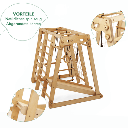 6in1 Indoor - Spielplatz aus Holz für Kinder – Schaukel, Rutsche, Seil und Treppe (Spielplatz) kaufen bei Linkreich – Jetzt entdecken!