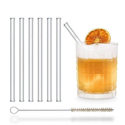 SEO. 6x 15cm kurze Glasstrohhalme (gerade) - Linkreich