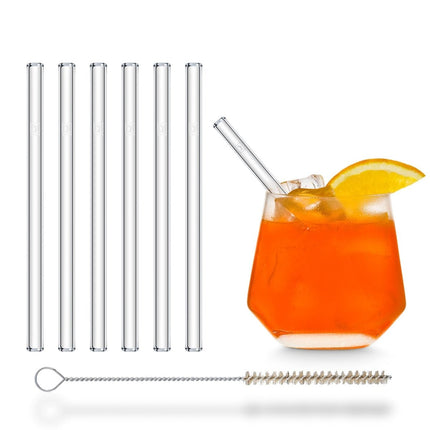 SEO. 6x 15cm kurze Glasstrohhalme (gerade) - Linkreich