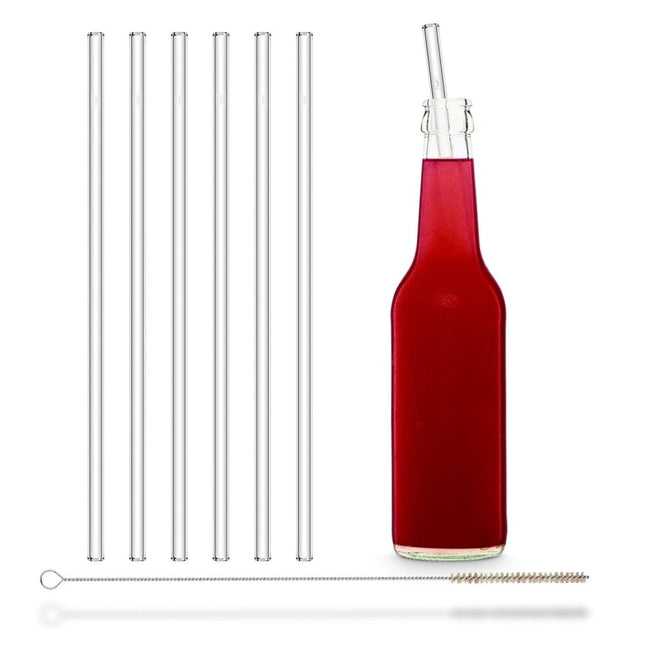 SEO. 6x 27cm Glasstrohhalme für Kukki Cocktail Flaschen und Karaffe - Linkreich
