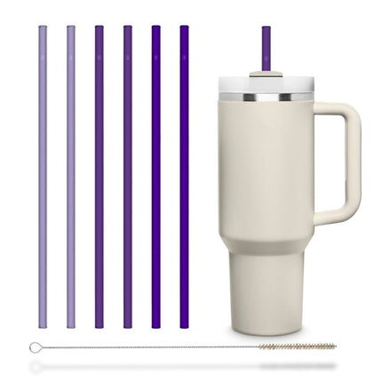 SEO. 6x 30 cm Lila Stanley Glasstrohhalme für Stanley Cup Quencher & Flaschen 3 Farbtöne - Linkreich