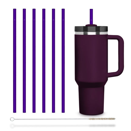 SEO. 6x 30 cm Lila Stanley Glasstrohhalme für Stanley Cup Quencher & Flaschen - Linkreich