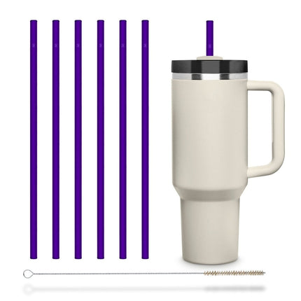 SEO. 6x 30 cm Lila Stanley Glasstrohhalme für Stanley Cup Quencher & Flaschen - Linkreich