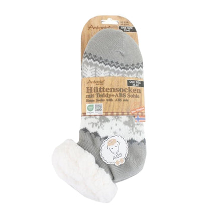 Hüttensocken für Damen » Kuschelsocken » Socken mit Teddy und ABS Sohle » 3/4 Länge | Wintersocken in Einheitsgröße 35-42