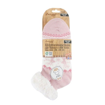 Hüttensocken für Damen » Kuschelsocken » Socken mit Teddy und ABS Sohle » 3/4 Länge | Wintersocken in Einheitsgröße 35-42