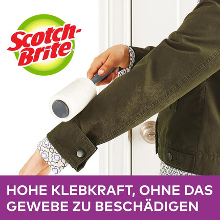 Scotch-Brite™ Everyday Clean Mini-Fusselroller, 30 Blatt, farbiger Griff, 1/Packung | Packung (1 Stück)
