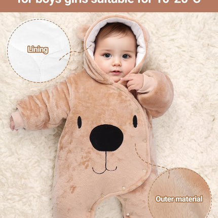 Baby Overall Winter Mit Kapuze Schneeanzug Flanell Strampler Spieler Spielanzug Mit Füße Karikatur Jumpsuit Kleidung 0-3 Monate