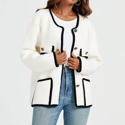 Relaxed Boucle Jacket In Cream White