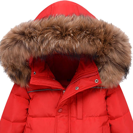 amropi Skianzug Mädchen Kinder Schneeanzug Daunenjacke mit Kaputze + Skihose 2tlg Bekleidungsset Winteranzug für 1-5 Jahre