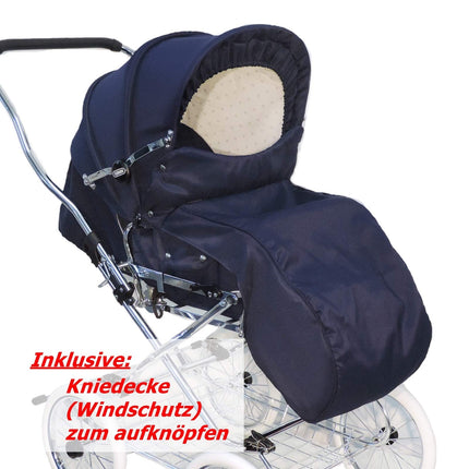 EICHHORN Kinderwagen Kombikinderwagen Komplett-Set, 0-3 Jahre, umbaubar zum Sportwagen, inklusive Babytragetasche, EVA-Rad, marineblau