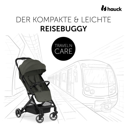 Hauck Travel N Care Dark Olive Kinderwagen – Leichter Reise Buggy für Kinder ab Geburt bis 22 kg mit Liegefunktion, kompakt und UPF 50+