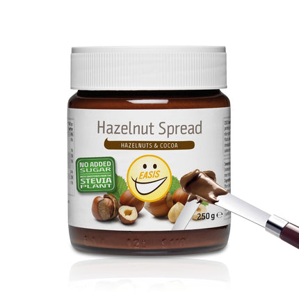 EASIS Cremiger Haselnuss-Kakao Brotaufstrich Ohne Zuckerzusatz | Ideal Schokoladen-Haselnusscreme für Vollkornbrot, Snacks & Backwaren | Kein Zusatz von Aromen oder Farbstoffen | Einmachglas 250g
