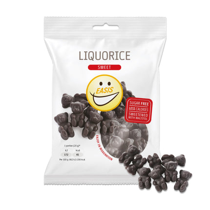 EASIS Gesalzene oder Gesüßte Lakritze Süßigkeiten Ohne Zuckerzusatz | Gesunder Snack mit Süßstoff auf natürlicher Basis für Kinder & Erwachsene, 1x80g