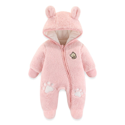 Baby Schneeanzüge Winter Overall mit Kapuze Fleece Strampler Mädchen Jungen Warm Outfits- Gr. 0-3 Monate (59 cm), Gelb
