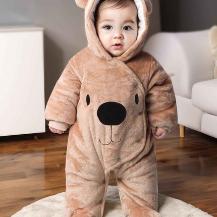 Baby Overall Winter Mit Kapuze Schneeanzug Flanell Strampler Spieler Spielanzug Mit Füße Karikatur Jumpsuit Kleidung 0-3 Monate